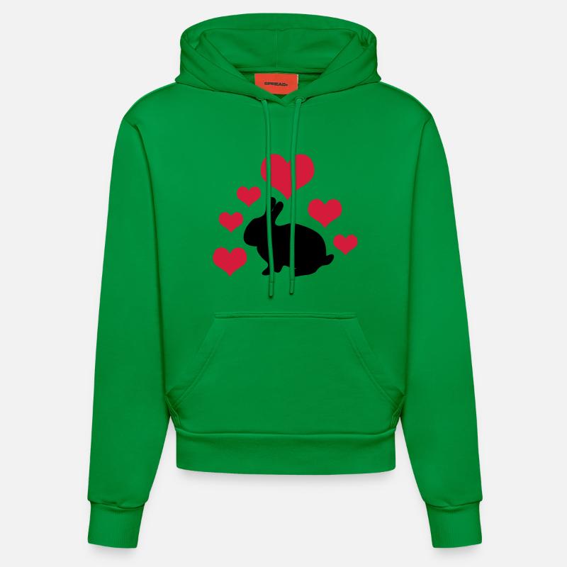 Lapin à 6 cœurs 2 - Sweat à capuche bio ajusté fabriqué en UE - City Green