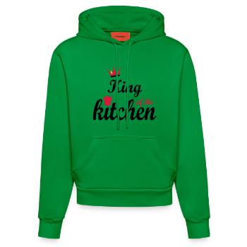 cooking - Organic Fitted Hoodie Made in EU - City Green - Front