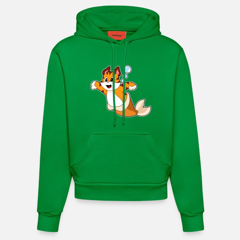 Sirène Tigre - Sweat à capuche bio ajusté fabriqué en UE - City Green