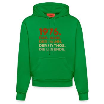 1976 Das Jahr Der Mann Der Mythos Die Legende - Organic Fitted Hoodie Made in EU - City Green - Vorne