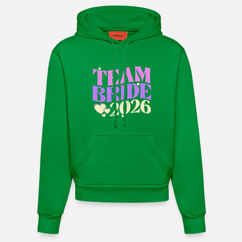 Équipe Mariée 2026 - Sweat à capuche bio ajusté fabriqué en UE - City Green