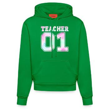 Teacher 01 - Organic Fitted Hoodie Made in EU - City Green - Vorne