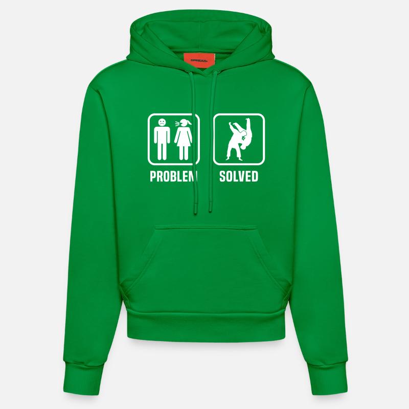 Problem Solved Judo - Sweat à capuche bio ajusté fabriqué en UE - City Green