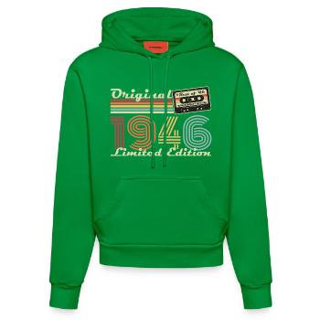Original 1946 Vintage Anniversaire Rétro - Sweat à capuche bio ajusté fabriqué en UE - City Green - Devant