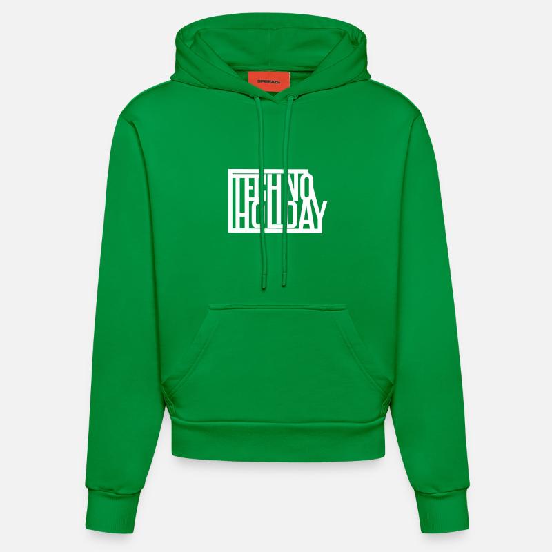 Techno Holiday - Sweat à capuche bio ajusté fabriqué en UE - City Green