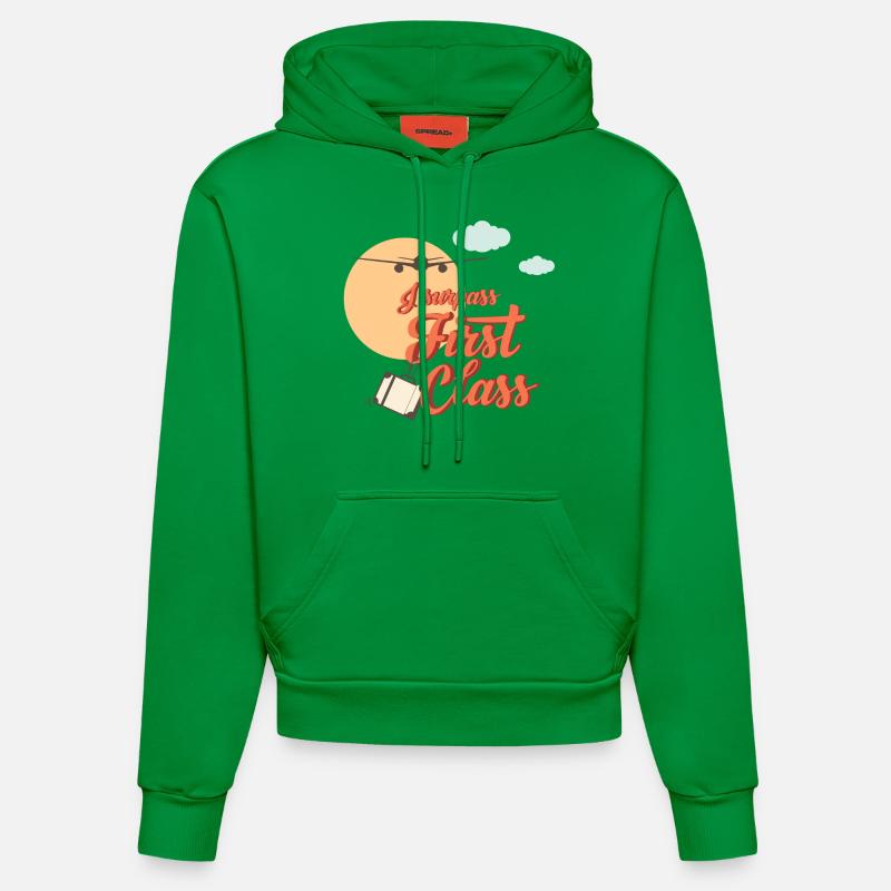 Ich übertreffe first class - Organic Fitted Hoodie Made in EU - City Green
