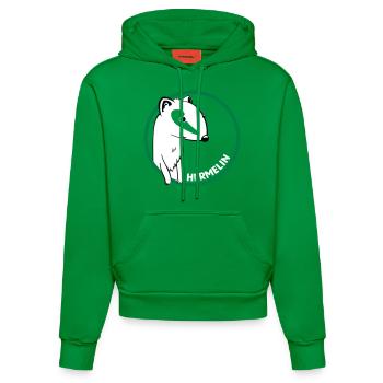 Hermelin - Organic Fitted Hoodie Made in EU - City Green - Vorne