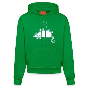 Eine tote Maus - Organic Fitted Hoodie Made in EU - City Green - Vorne