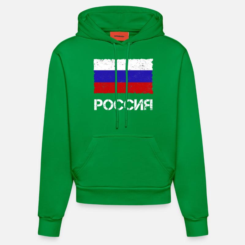 Russie - Sweat à capuche bio ajusté fabriqué en UE - City Green