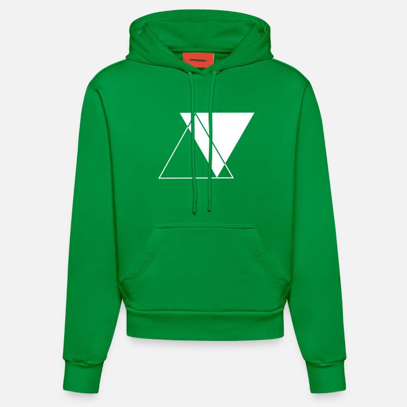 Triangle - Abstrait - Art - Sweat à capuche bio ajusté fabriqué en UE - City Green