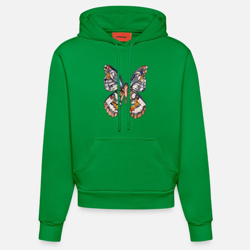 Papillon brun - Sweat à capuche bio ajusté fabriqué en UE - City Green