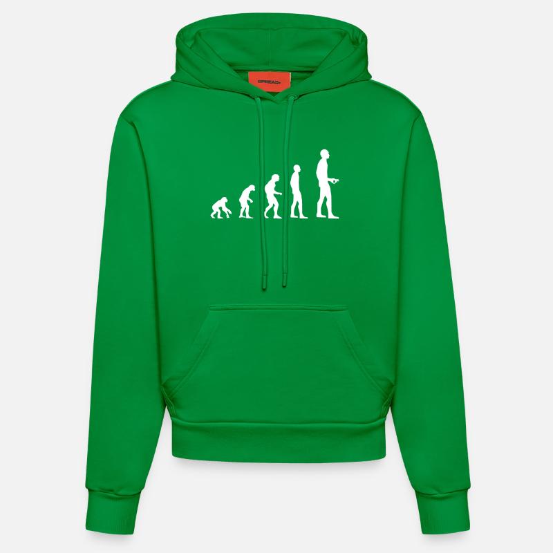 Evolution - Organic Fitted Hoodie Made in EU - City Green