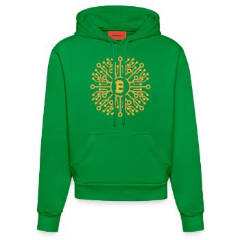 Bitcoin - Sweat à capuche bio ajusté fabriqué en UE - City Green - Devant