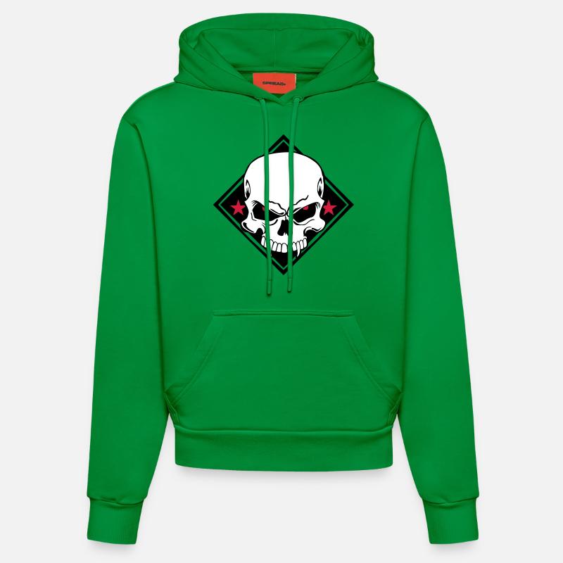 Evil Skull - Sweat à capuche bio ajusté fabriqué en UE - City Green