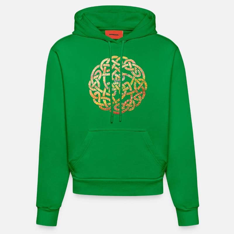 Celtic knot 5 e 37 - Organic Fitted Hoodie Made in EU - City Green