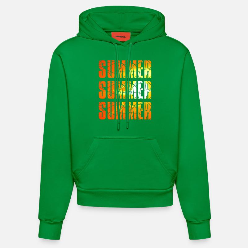 ÉTÉ ÉTÉ ÉTÉ - Sweat à capuche bio ajusté fabriqué en UE - City Green