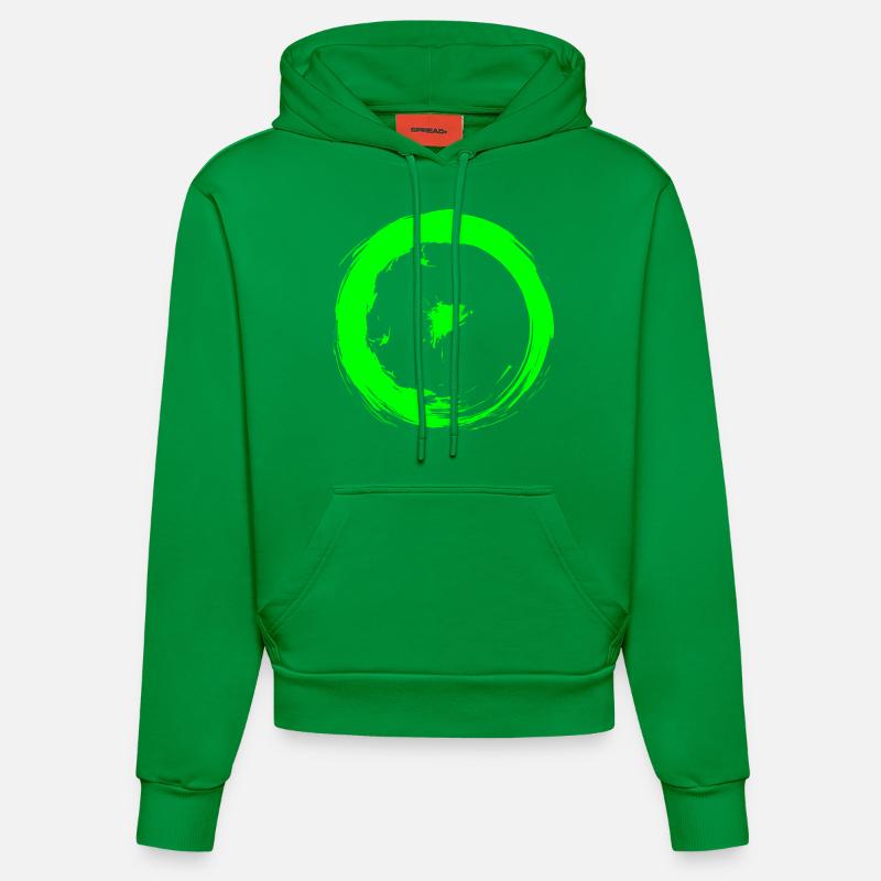 Symboles astronomiques soleil vert - Sweat à capuche bio ajusté fabriqué en UE - City Green
