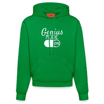 Genius Mode On Genie Besserwisser Geschenk - Organic Fitted Hoodie Made in EU - City Green - Vorne