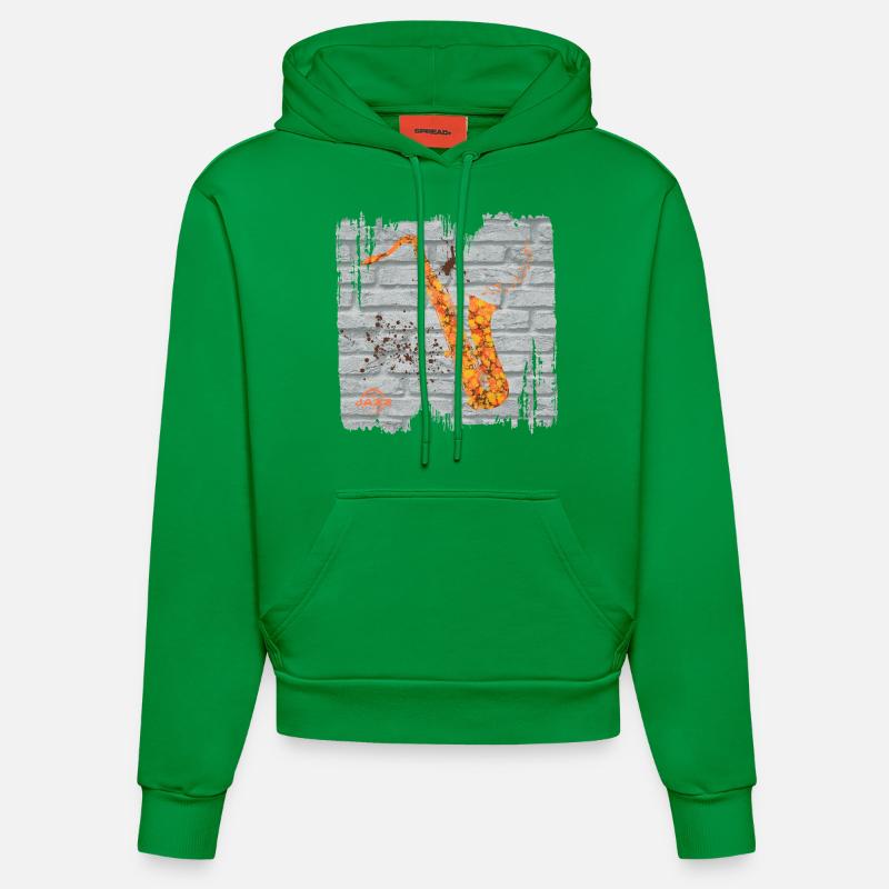 saxophone e 212 - Sweat à capuche bio ajusté fabriqué en UE - City Green