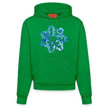 noeud celtique 9 e 80 - Sweat à capuche bio ajusté fabriqué en UE - City Green - Devant