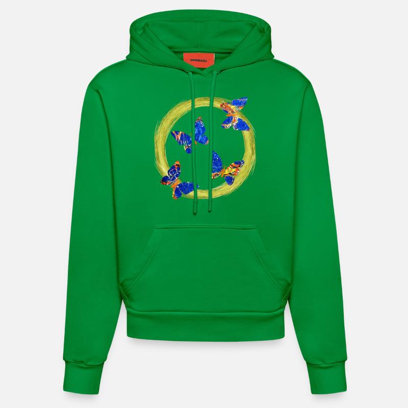 papillons e 273 - Sweat à capuche bio ajusté fabriqué en UE - City Green