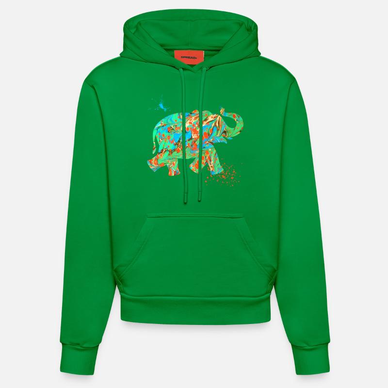 éléphant e 4 - Sweat à capuche bio ajusté fabriqué en UE - City Green