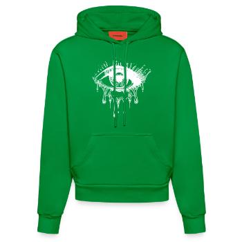 Weinendes Auge Realistischer Tattoo Style - Organic Fitted Hoodie Made in EU - City Green - Vorne