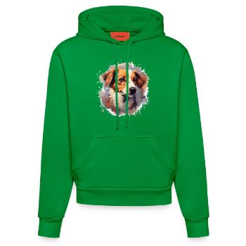 Chien - Sweat à capuche bio ajusté fabriqué en UE - City Green - Devant