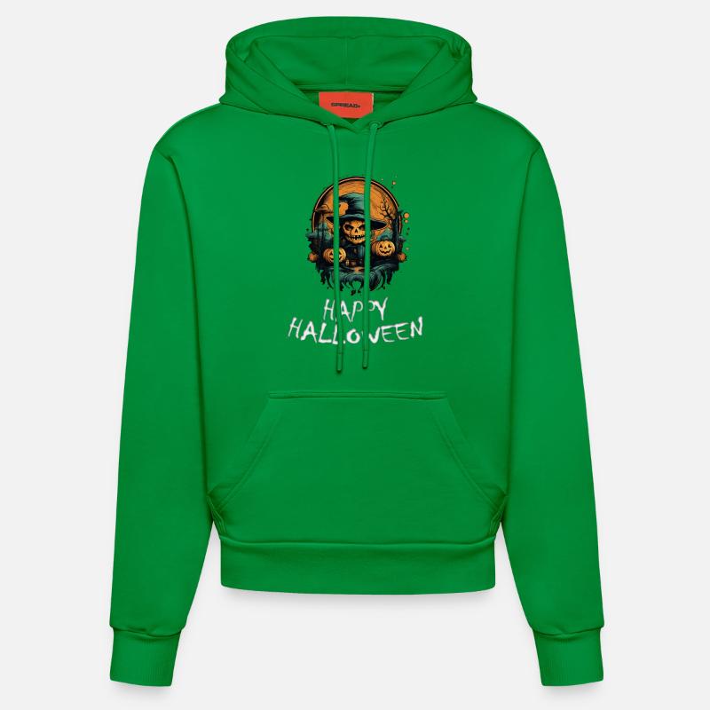 Halloween - Joyeux Halloween - Sweat à capuche bio ajusté fabriqué en UE - City Green