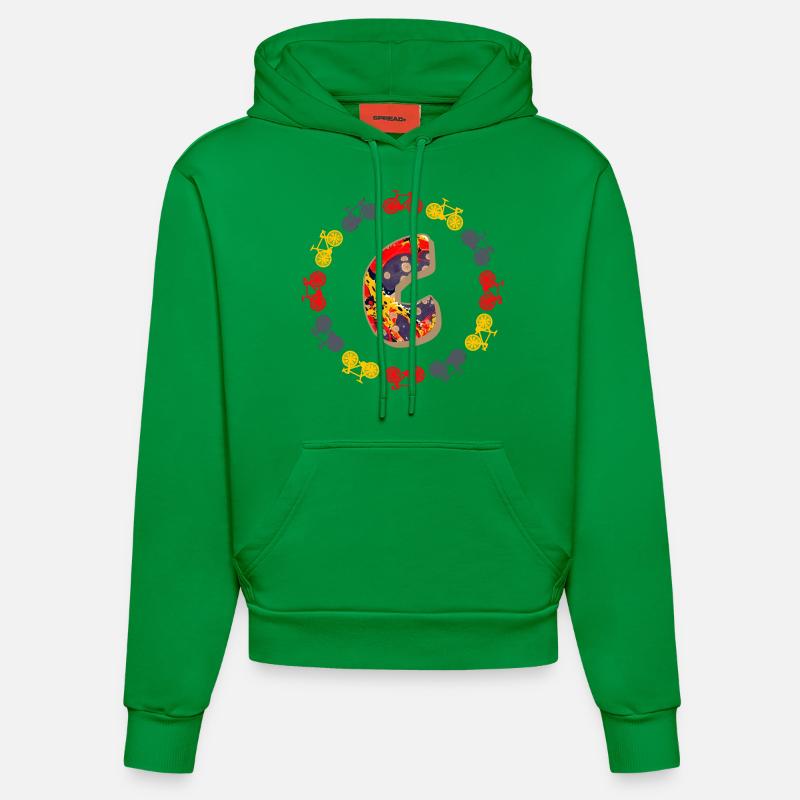 Bicyclette E 202 C - Sweat à capuche bio ajusté fabriqué en UE - City Green