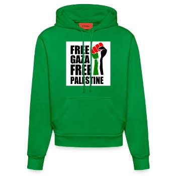 Free gaza Free palestine - Organic Fitted Hoodie Made in EU - City Green - Front