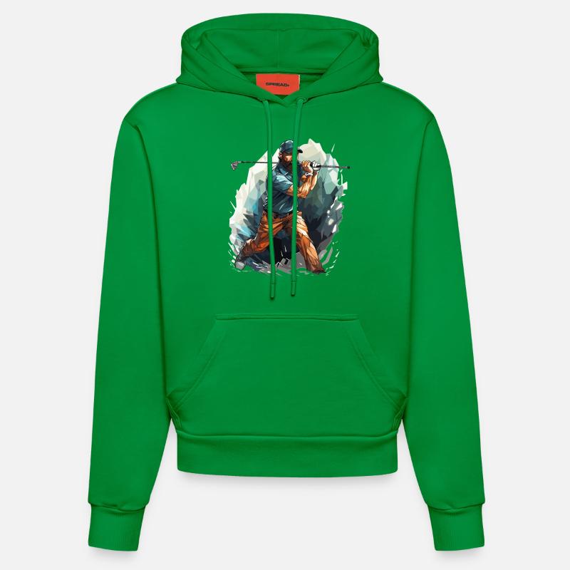 Joueur de golf - Illustration - Sweat à capuche bio ajusté fabriqué en UE - City Green