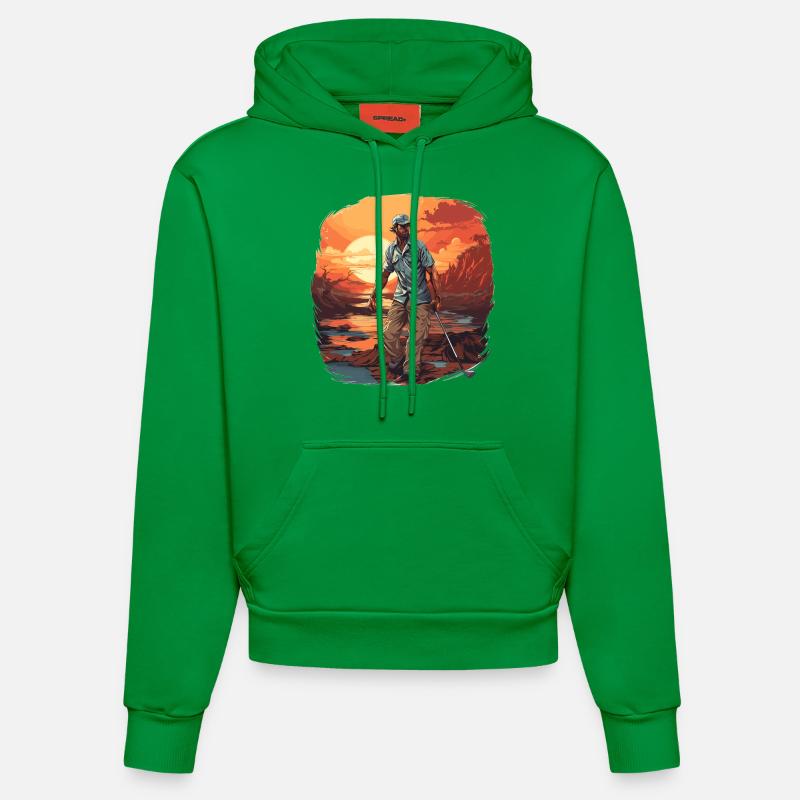 Joueur de golf - Illustration - Sweat à capuche bio ajusté fabriqué en UE - City Green