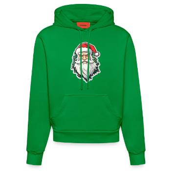 Santa Claus - illustration - Organic Fitted Hoodie Made in EU - City Green - Front