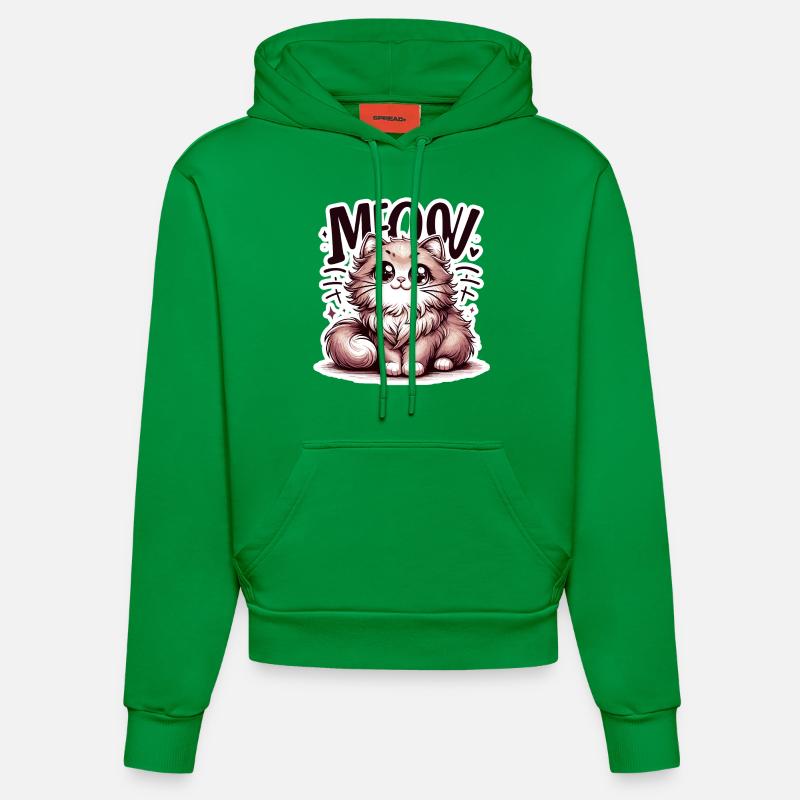 Miaou - Illustration de chat - Sweat à capuche bio ajusté fabriqué en UE - City Green