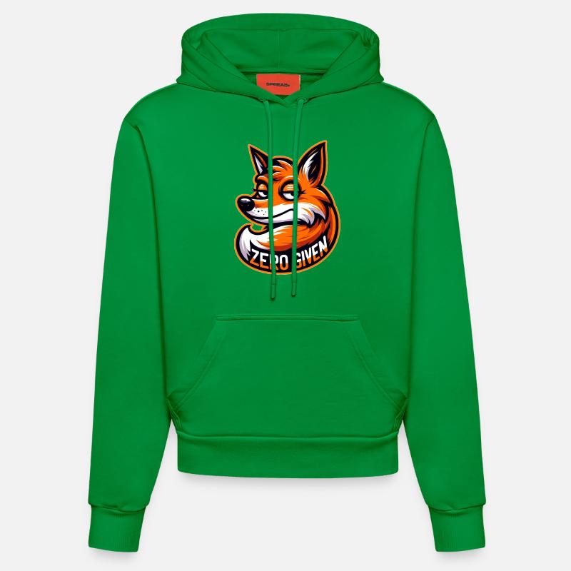Zéro donné - Illustration de renard - Sweat à capuche bio ajusté fabriqué en UE - City Green