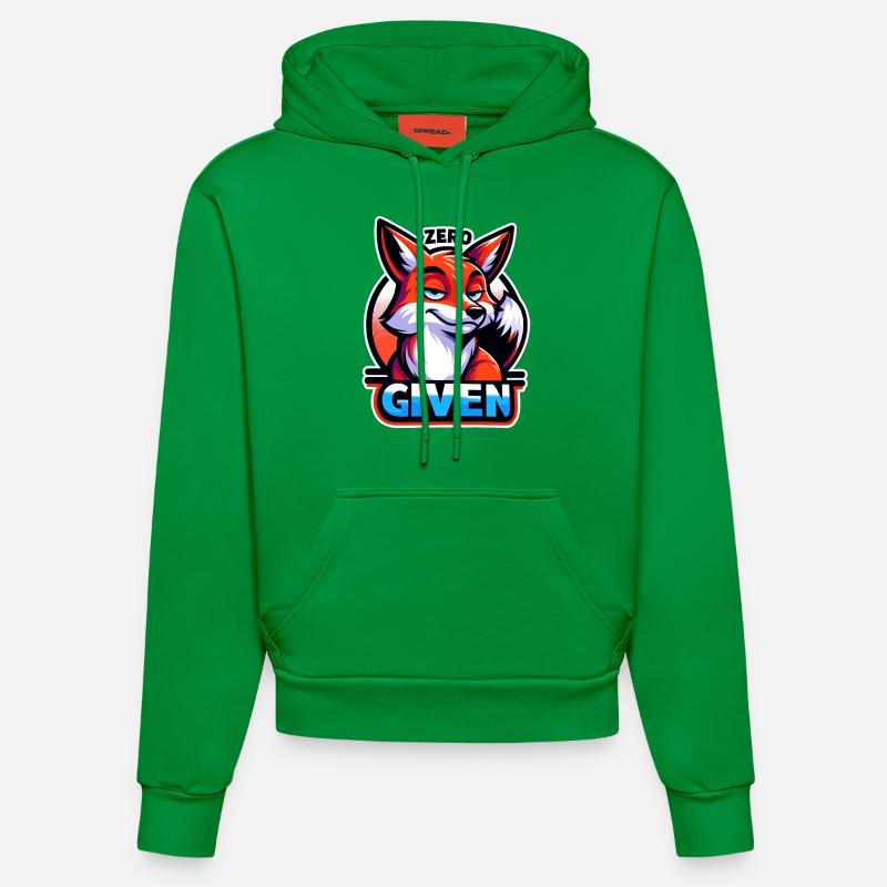 Zéro donné - Illustration de renard - Sweat à capuche bio ajusté fabriqué en UE - City Green