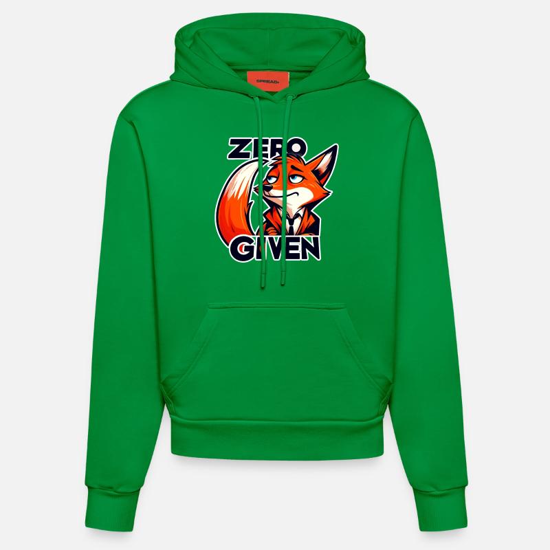 Zéro donné - Illustration de renard - Sweat à capuche bio ajusté fabriqué en UE - City Green