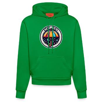 Restez au sec - Illustration de parapluie - Sweat à capuche bio ajusté fabriqué en UE - City Green - Devant