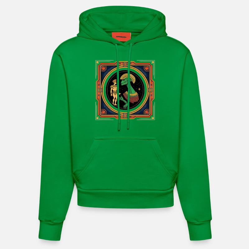 Rencontre égyptienne avec des amis - Sweat à capuche bio ajusté fabriqué en UE - City Green