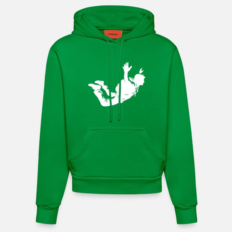 Vol de parachutisme Hobby Man - Sweat à capuche bio ajusté fabriqué en UE - City Green
