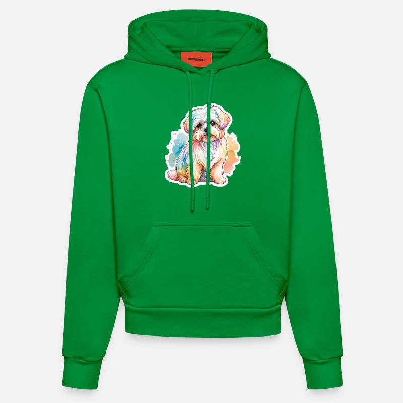 Aquarelles de Malteser - Sweat à capuche bio ajusté fabriqué en UE - City Green