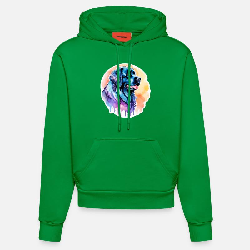 Aquarelles de Terre-Neuve - Sweat à capuche bio ajusté fabriqué en UE - City Green
