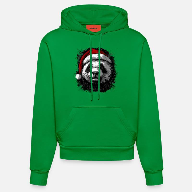 Panda de Noël - Sweat à capuche bio ajusté fabriqué en UE - City Green