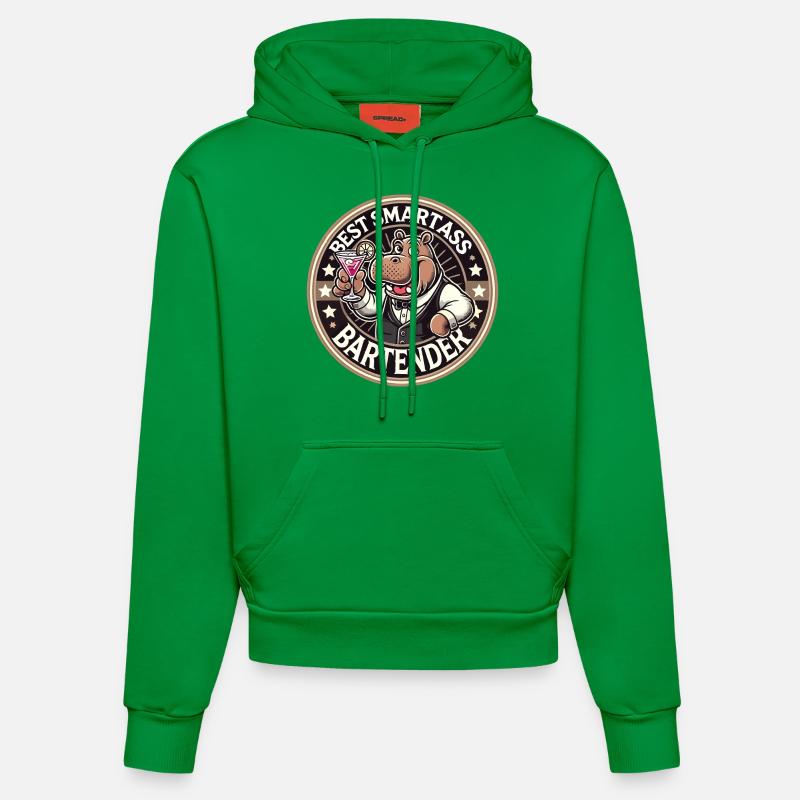 Barman Barman Hippopotame Cadeau Hippopotame - Sweat à capuche bio ajusté fabriqué en UE - City Green