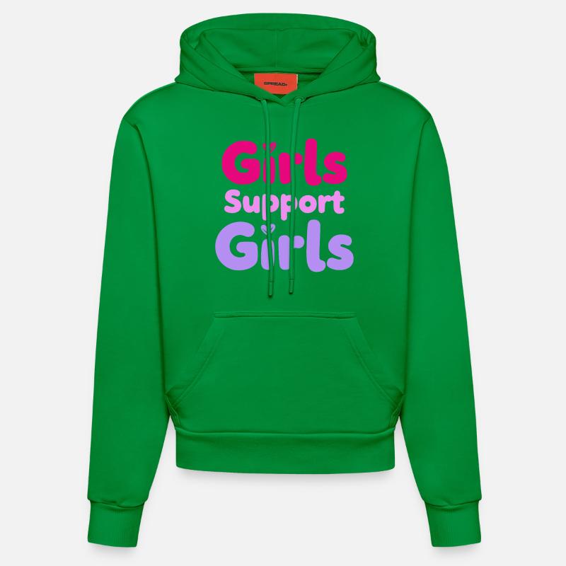 Filles Soutien Filles Déclaration Amitié - Sweat à capuche bio ajusté fabriqué en UE - City Green