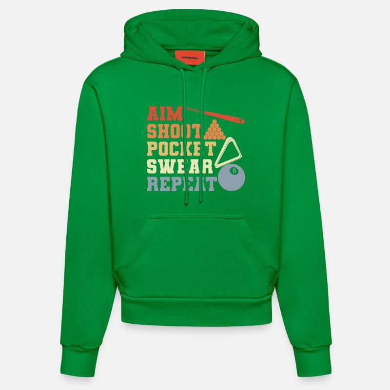 Joueur de billard - Sweat à capuche bio ajusté fabriqué en UE - City Green