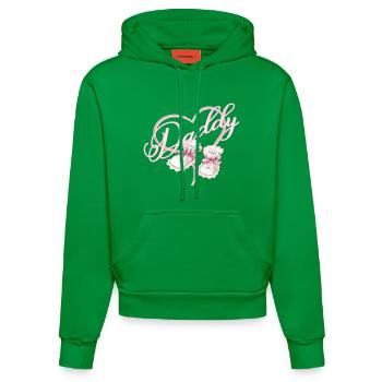 Papa avec fille coeur bébé chaussures rose - Sweat à capuche bio ajusté fabriqué en UE - City Green - Devant