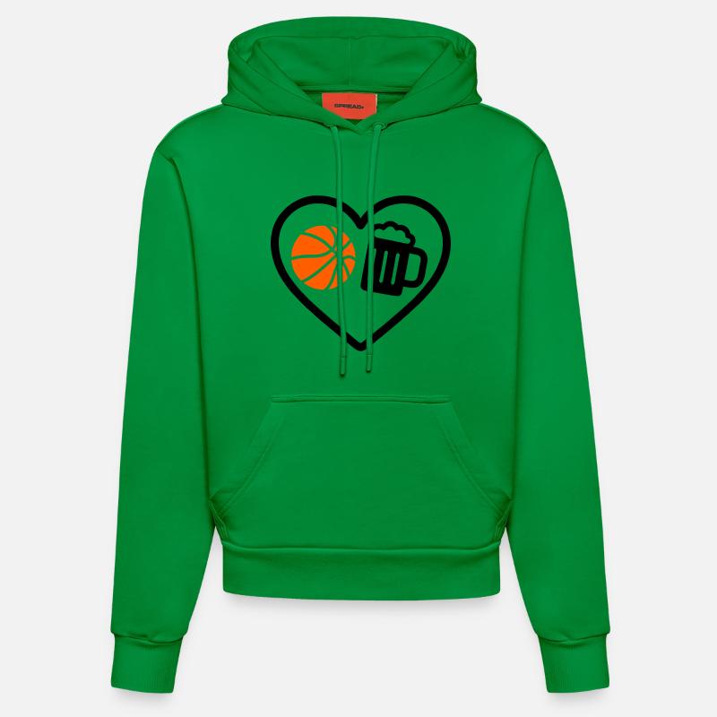 Bière Heart Basket - Sweat à capuche bio ajusté fabriqué en UE - City Green