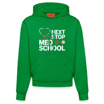 Thé cardiaque stéthoscope de l’école de médecine - Sweat à capuche bio ajusté fabriqué en UE - City Green - Devant